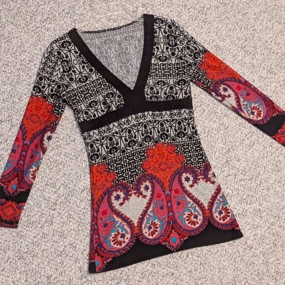 Source Unknown Sweaters - Womens Colorful V-Neck Bodycon Stretchy Knitted Pullover Sweater and Mini Dress